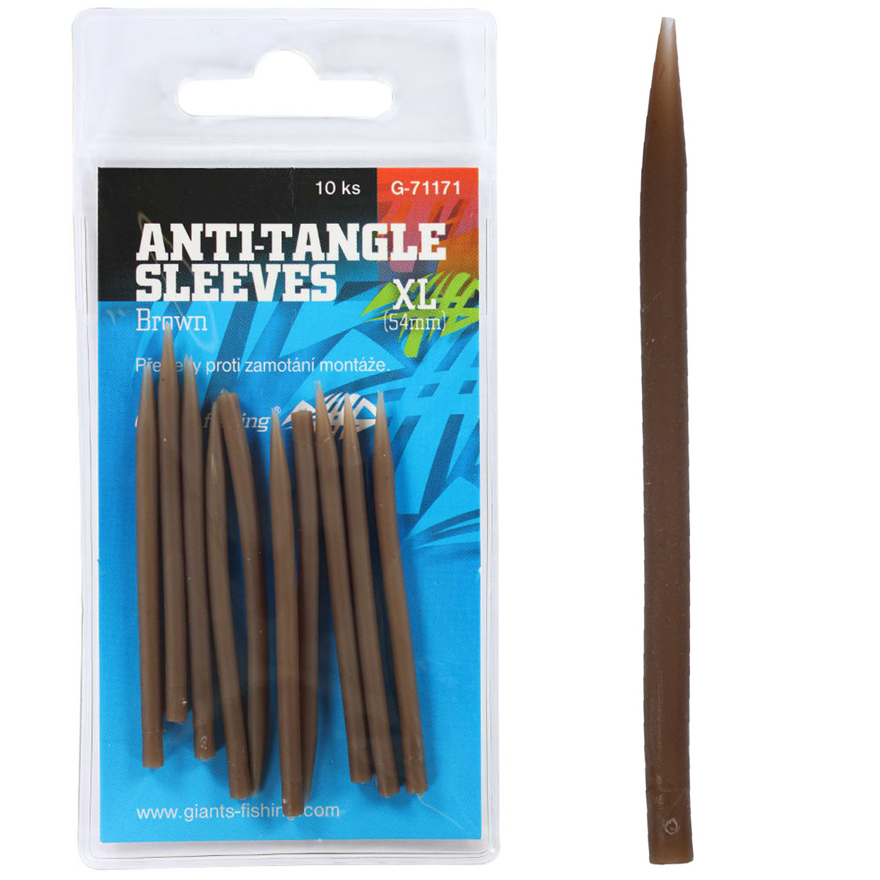 Giants fishing Převleky proti zamotání Anti-Tangle Sleeves Brown XL ( 54mm )/10ks