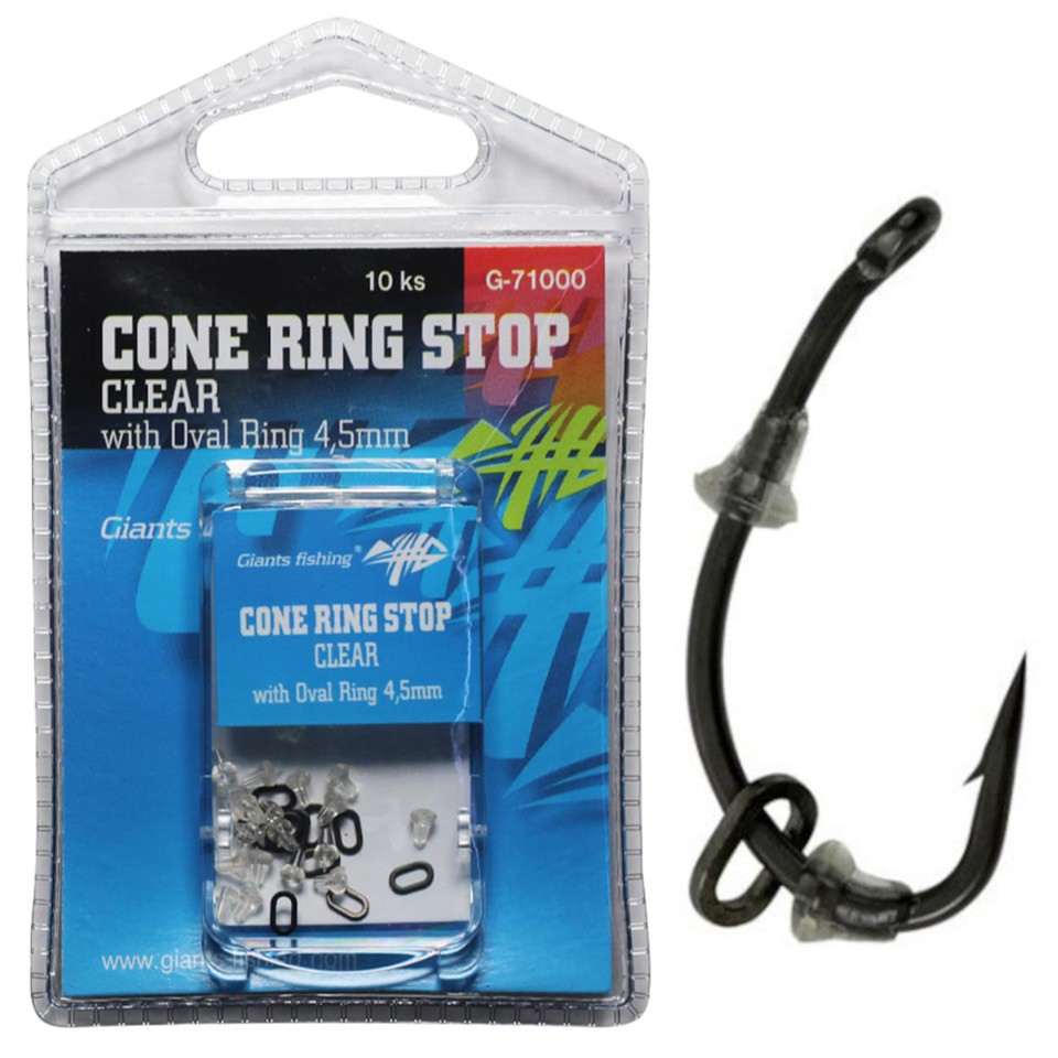 Giants fishing Slídová zarážka s kroužkem Cone Ring Stop Clear with Oval Ring 4,5mm